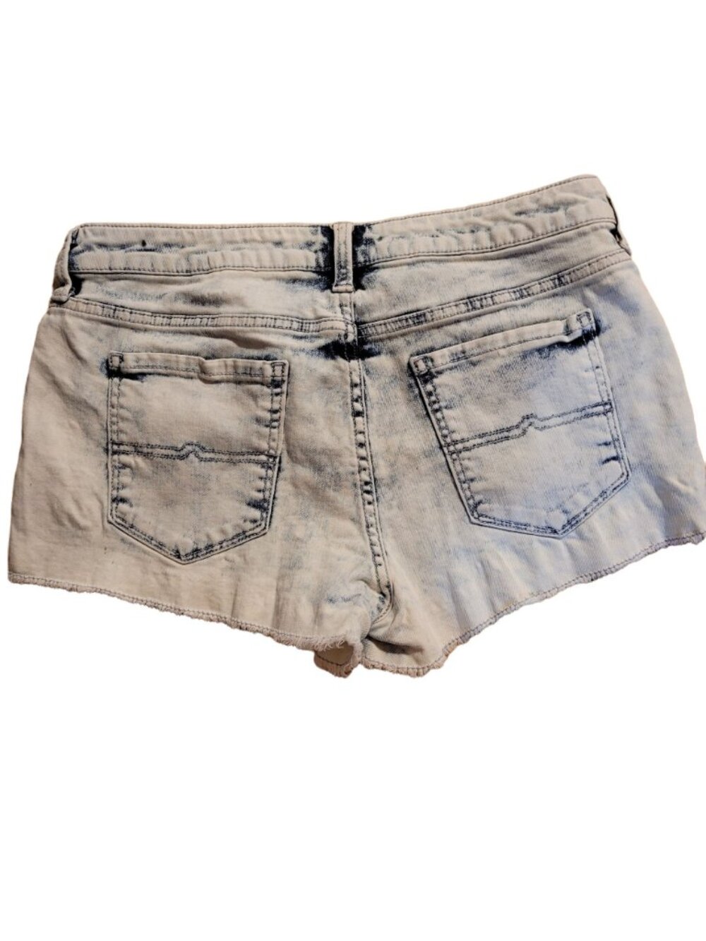 Arizona Juniors Size 9 Boho Festival Denim Shorts Acid Wash Cut-Offs Embroidered - Picture 6 of 6